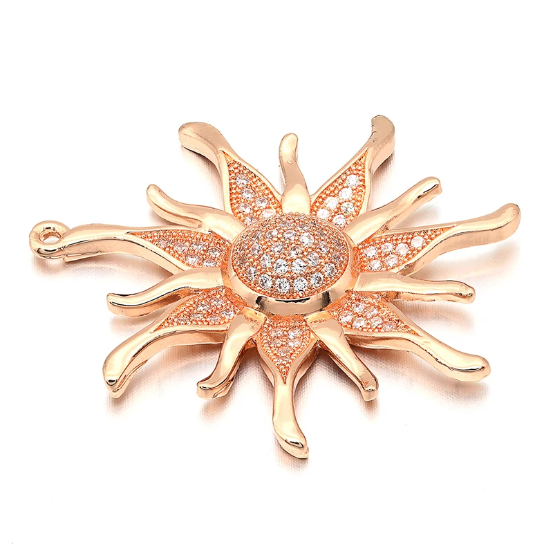 

ZHUKOU CZ crystal gold/silver color Sun flower Charms Pendants for women DIY Jewelry making findings supplies wholesale VD286