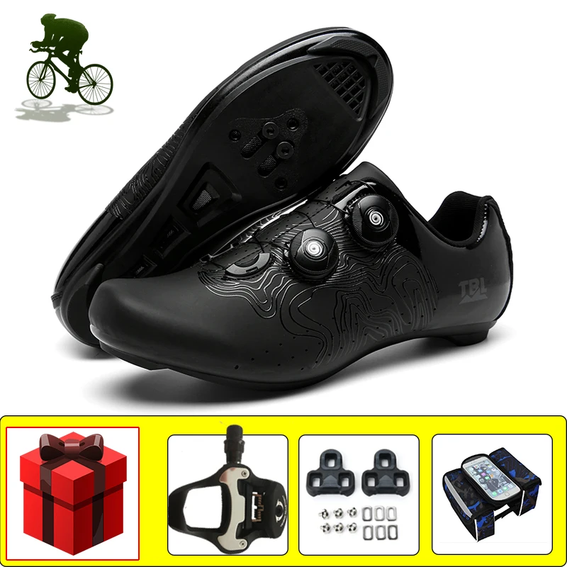 Road Cycling Sneakers Breathable Self-locking Racing Bicycle Shoes Add Pedals Sapatilha Ciclismo Bicicleta Triatlon Flat Shoes