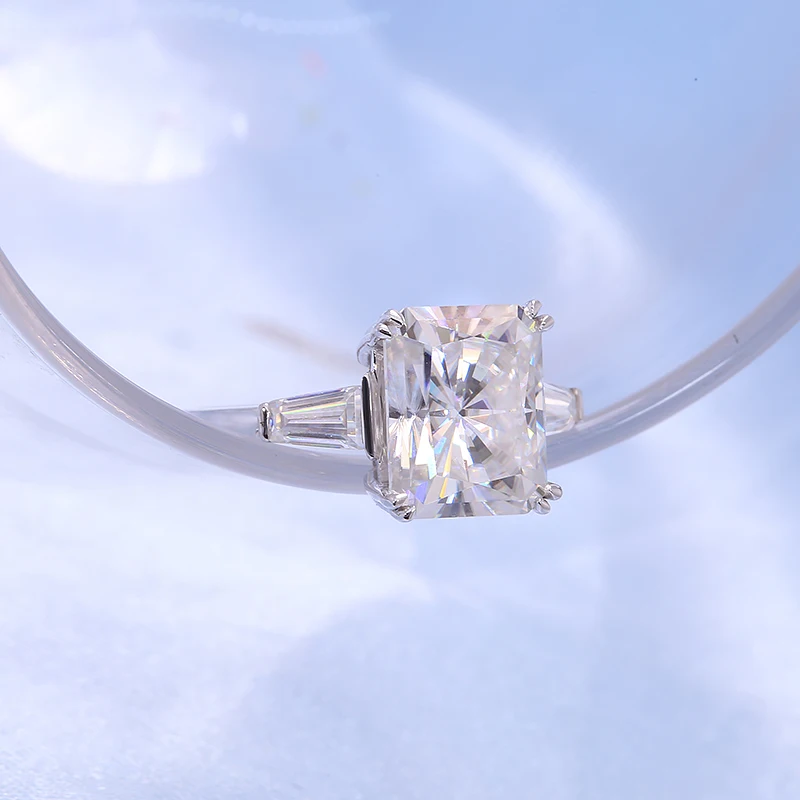 

AEAW 14K White Gold 5Ct 9*11mm Moissanite Diamond Engagement Wedding Ring for Women