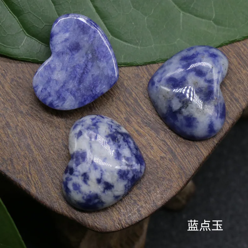 

Natural Crystal Beads Colorful Love Heart Flat Ring Face Colorful Bare Stone Handmade DIY Jewelry Accessories