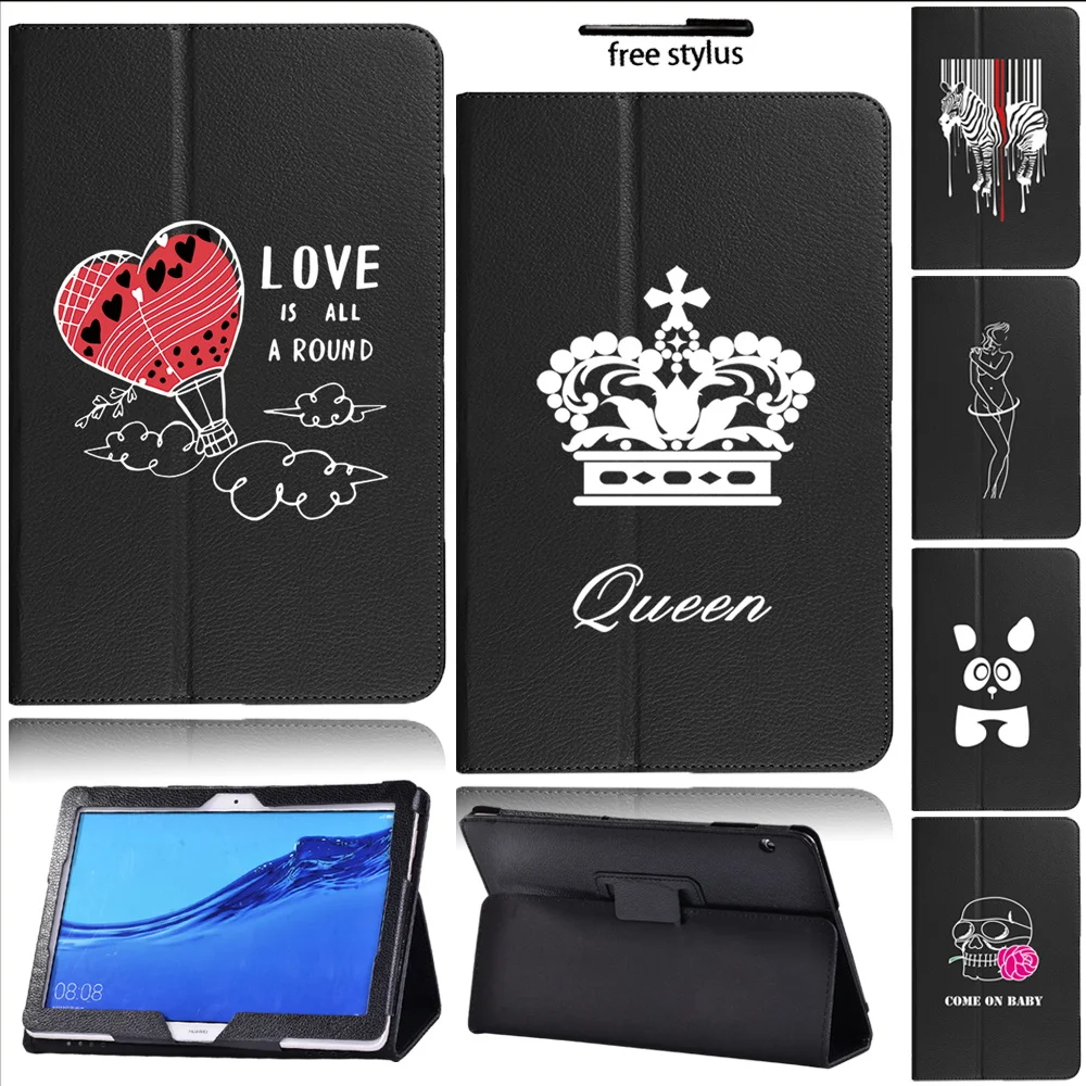 

Tablet Case for Huawei Mediapad T5 10 AGS2-W09 / W19 / L03 / L09 Dust-proof High Quality Folding Back Support Cover + Stylus