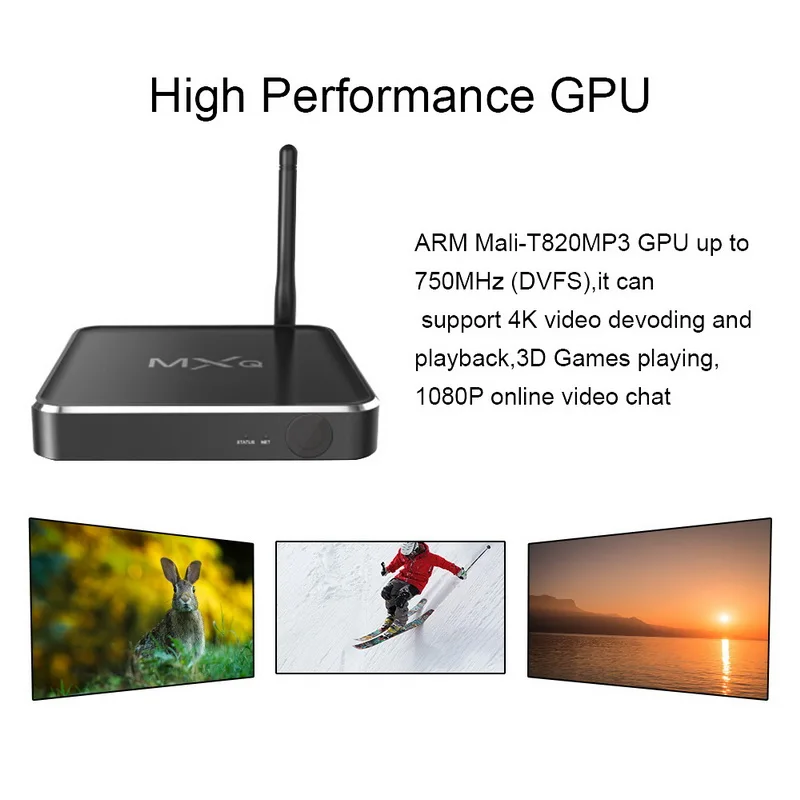 Блок для ТВ mxq PRO tv box 4K HD 2G + 16G 4G 32G Android 7 1 Голосовое управление видео динамик 2 WiFi Smart