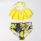 Купальник для девочек из двух предметов, новый купальник с принтом для девочек, летняя пляжная одежда, детские купальные костюмы для девочек, Бикини для детей