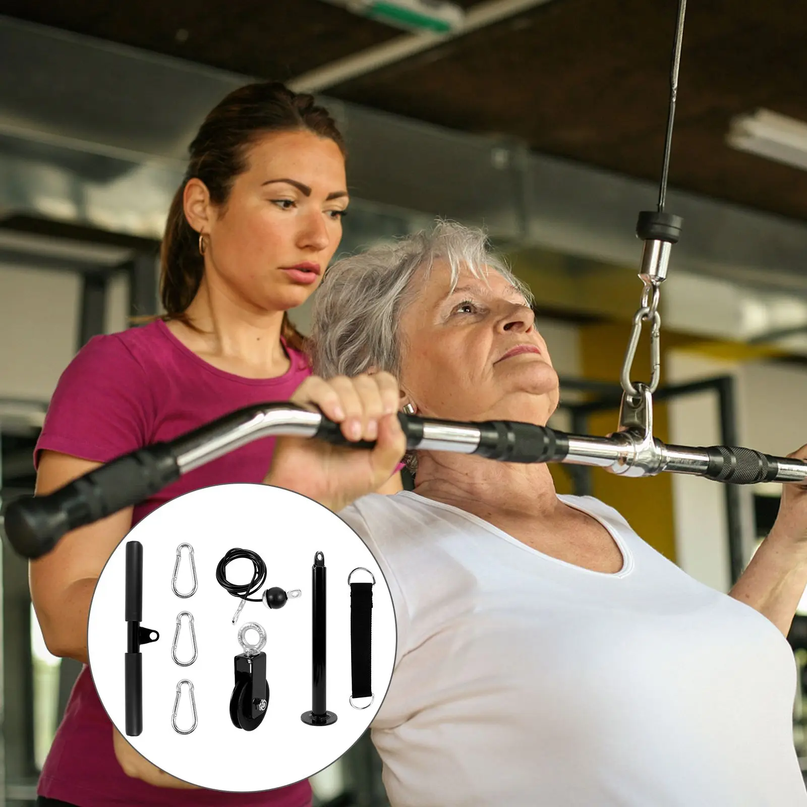 

1 Set Pulley System Durable Useful Arm Pulley System Triceps Equipment Fitness Pulley Set Exercise Tool