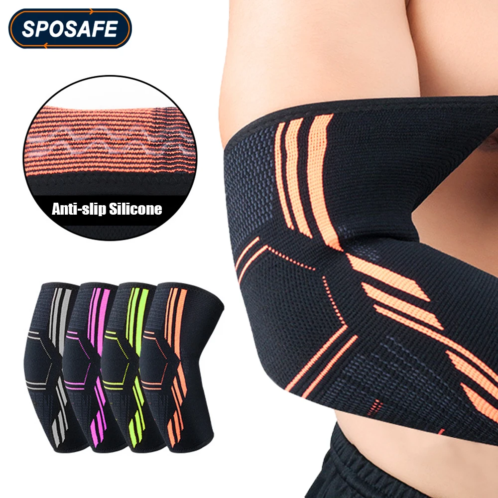 

2Pcs/Pair Fitness Elbow Brace Compression Support Sleeve for Tendonitis Tennis Elbow, Golf Elbow Treatment and Reduce Joint Pain