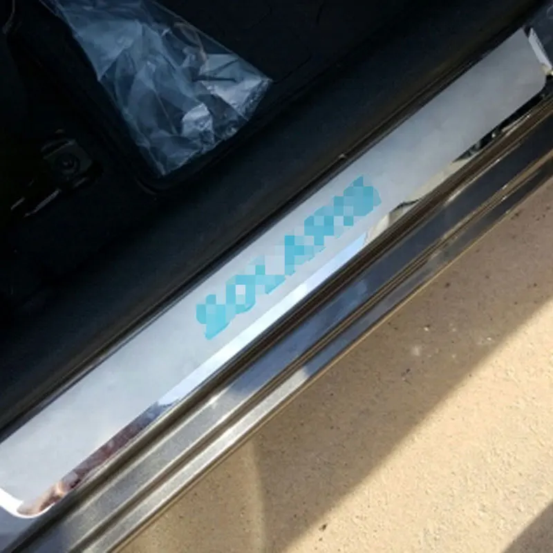 4 шт. наклейки на пороги автомобиля из нержавеющей стали для Hyundai Solaris 2017 2018