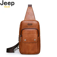 jeep buluo brand men leather crossbody sling bags for young man teenagers students mans bag fashion new causual cool bags