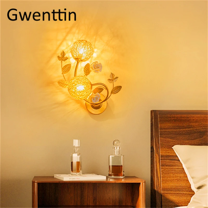 Настенные светодиодные светильники в форме розы льготные бра для домашнего