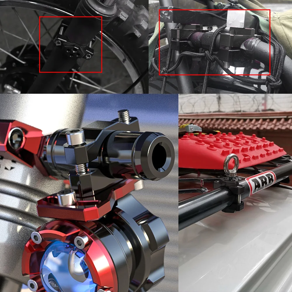 1pc Motorcycle Stent 17-32mm Bracket Bumper Clamp Auxiliary Spotlight headlight Clip Light Decoration Modification Accessories - купить по