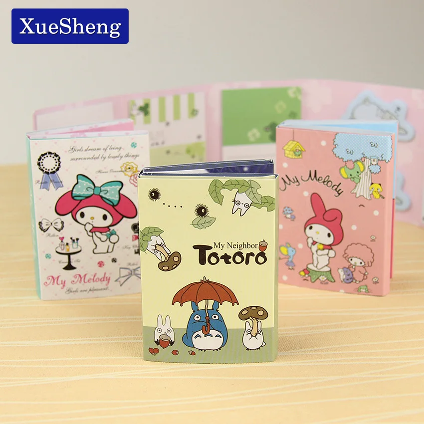 Kawaii Totoro Melody 6 складной блокнот для заметок Липкие заметки закладки для блокнота подарочные канцелярские товары 1 шт