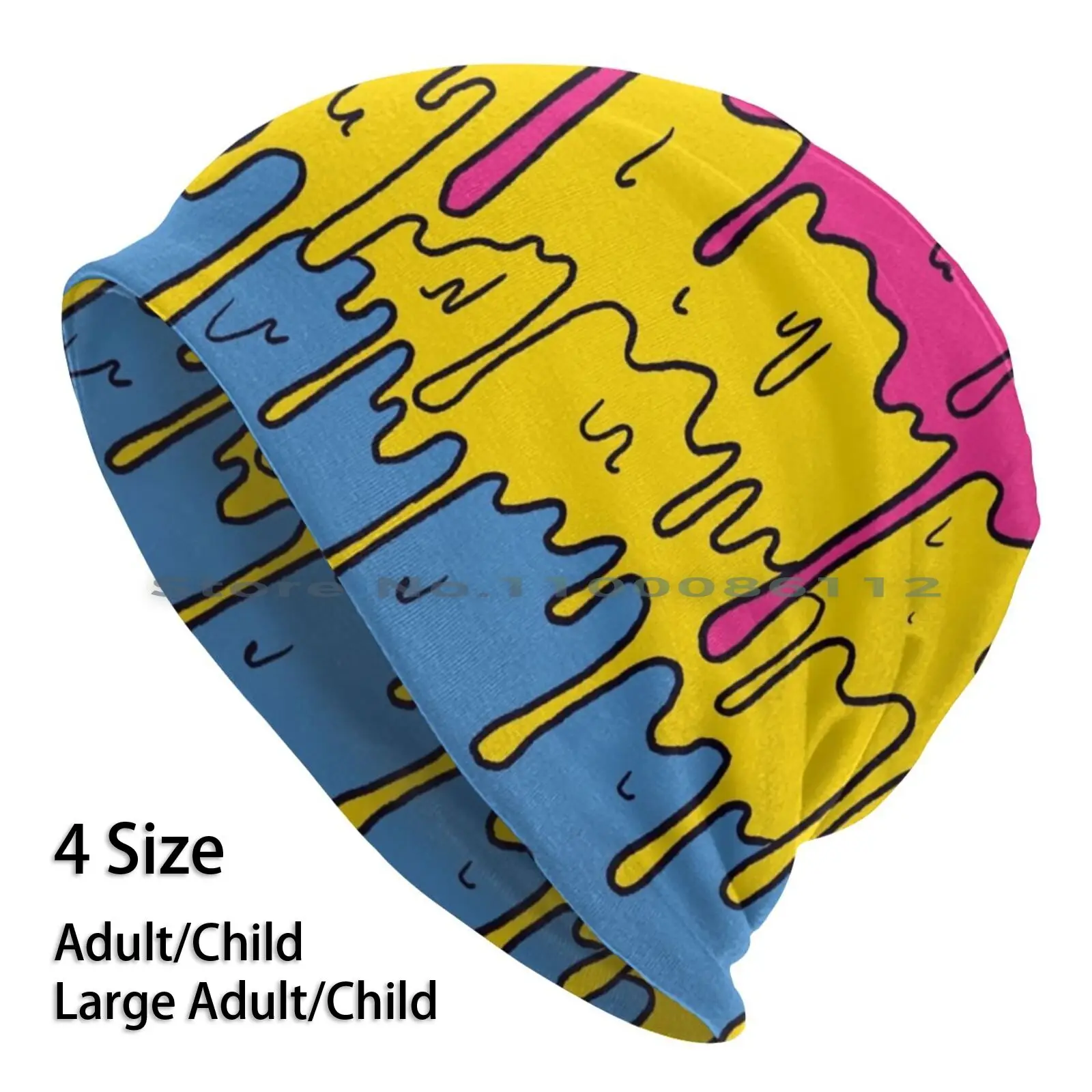 

Pastel Kawaii плавильные пансексуальные гордости, дизайнерские облегающие шапки, вязаная шапка, пансексуальная гордость, пастельный слайм, Радужный кавайный тренд