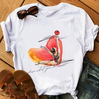 watercolor gymnastics love what you do print t shirt women clothes 2021 tshirt femme harajuku shirt summer t shirt female