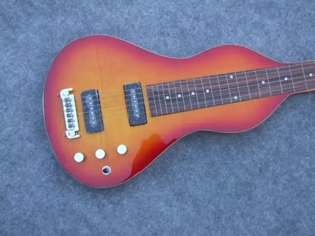 Вишнево красный Гавайи электрогитара кленовый флейм Круг сталь гитара 6 струны