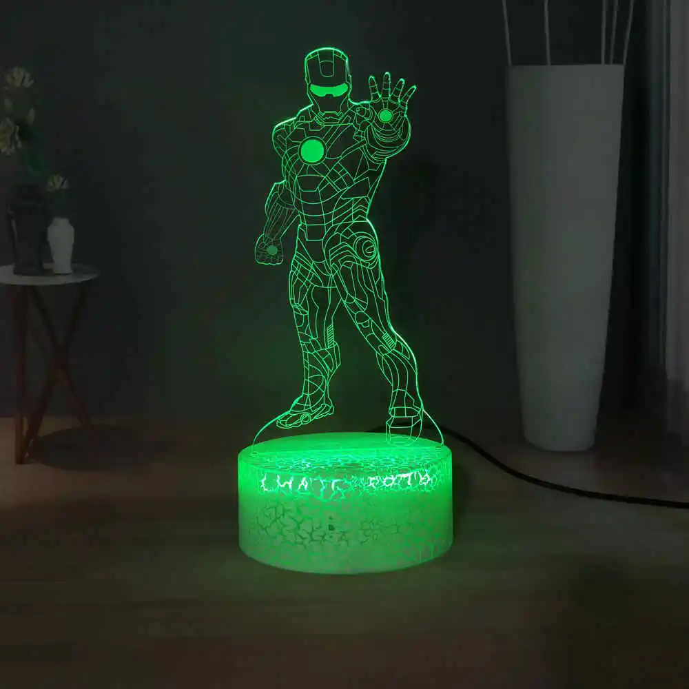 Железный человек светодиодный ночник фильм Marvel серии супергерой RGB разноцветная
