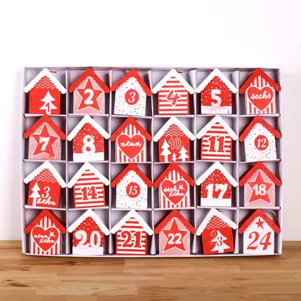 Style 2 7,5*8,2 см винтажный деревянный календарь Advent DIY украшение для дома Рождественская елка офисное украшение новые творческие детские подарки - Цвет: Style 2