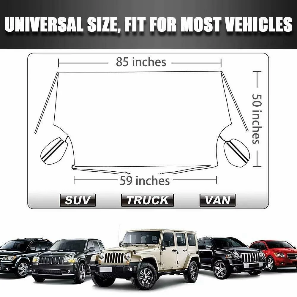 Universal Front Windscreen Snow Ice Cover Waterproof Sun Shade Protector For Car Truck SUV + Storage bag+ Scraper | Автомобили и