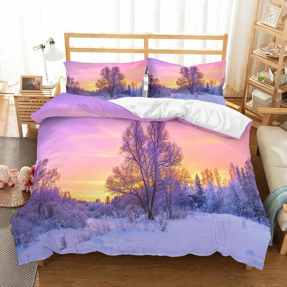 Зимой снега Постельное белье мягкая подушка чехол Twin для кровати King Size из