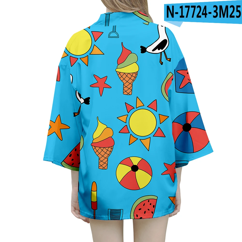 

Kawaii Cute Summer Feeling 3D Printing Japanese Kimono Haori Yukata Women/Men's Fashion Summer Casual Cool Short Sleeve Cardigan