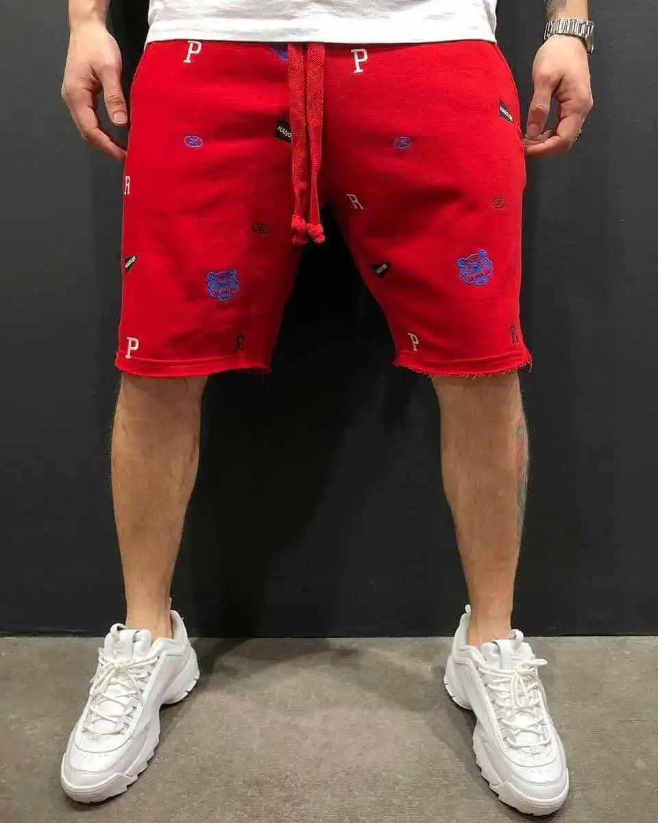 

Summer fashion men's high-quality embroidered high street beggar shorts sports and leisure tide brand personality shorts men