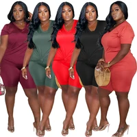women clothing tracksuit short sleeve top and shorts biker suits two piece set plus size outfits oversized