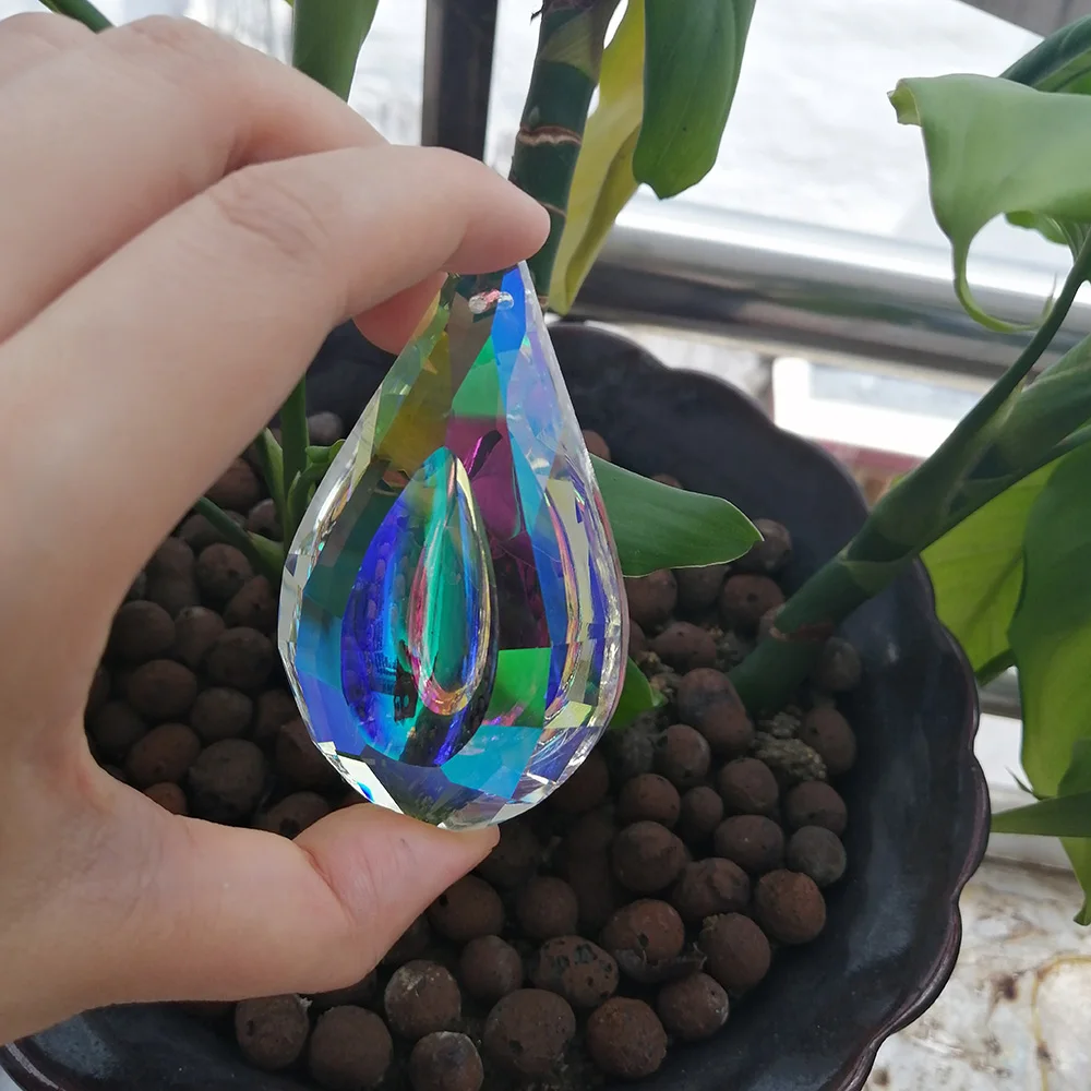 Camal 1 шт. 76 мм AB Красочные капли хрустальные призмы подвесные люстры Suncatcher