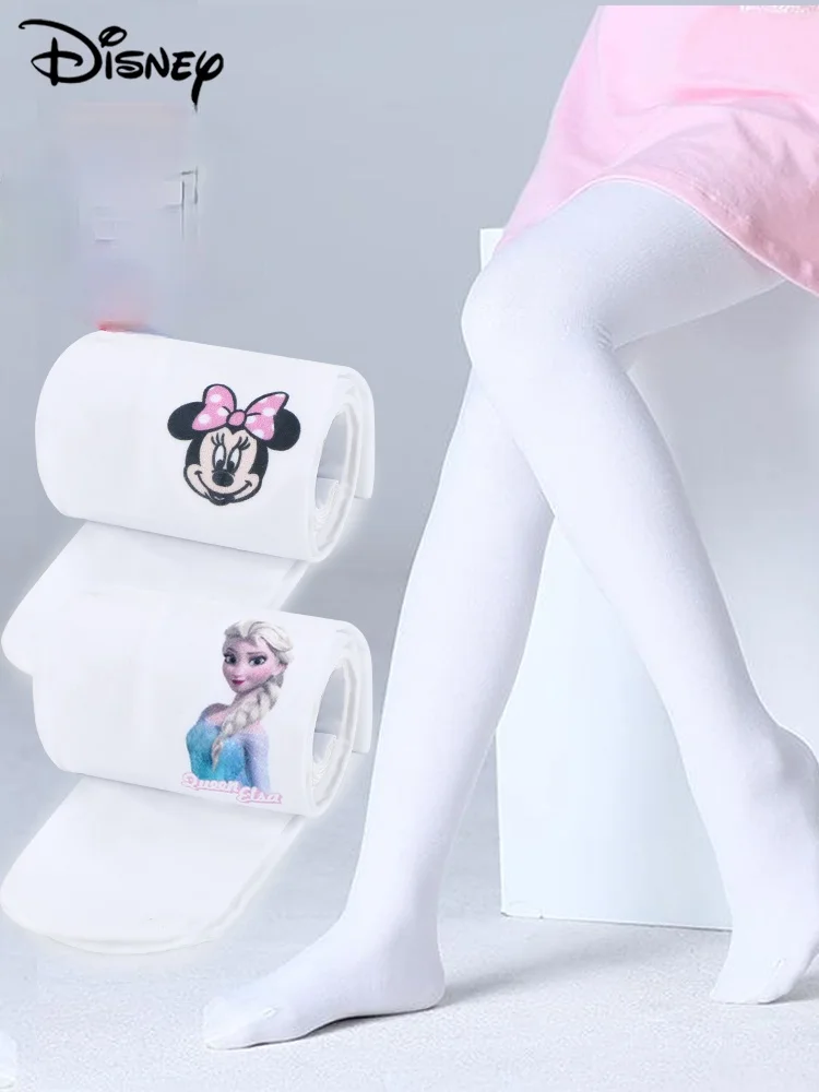 

Disney Stockings Girls Leggings Children's Pantyhose Dance Socks White Spring and Summer Thin Stockings Breathable Stockings