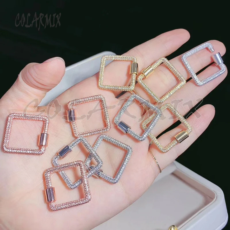 6Pcs Zircon Square clasp Pendants accessories for jewelry making mix kinds zircon pendant fashion women 50939 | Украшения и