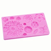 the new flowers shape fondant baking silicone mold diy baby girls birthday party gift chocolate cake candy decoration mould