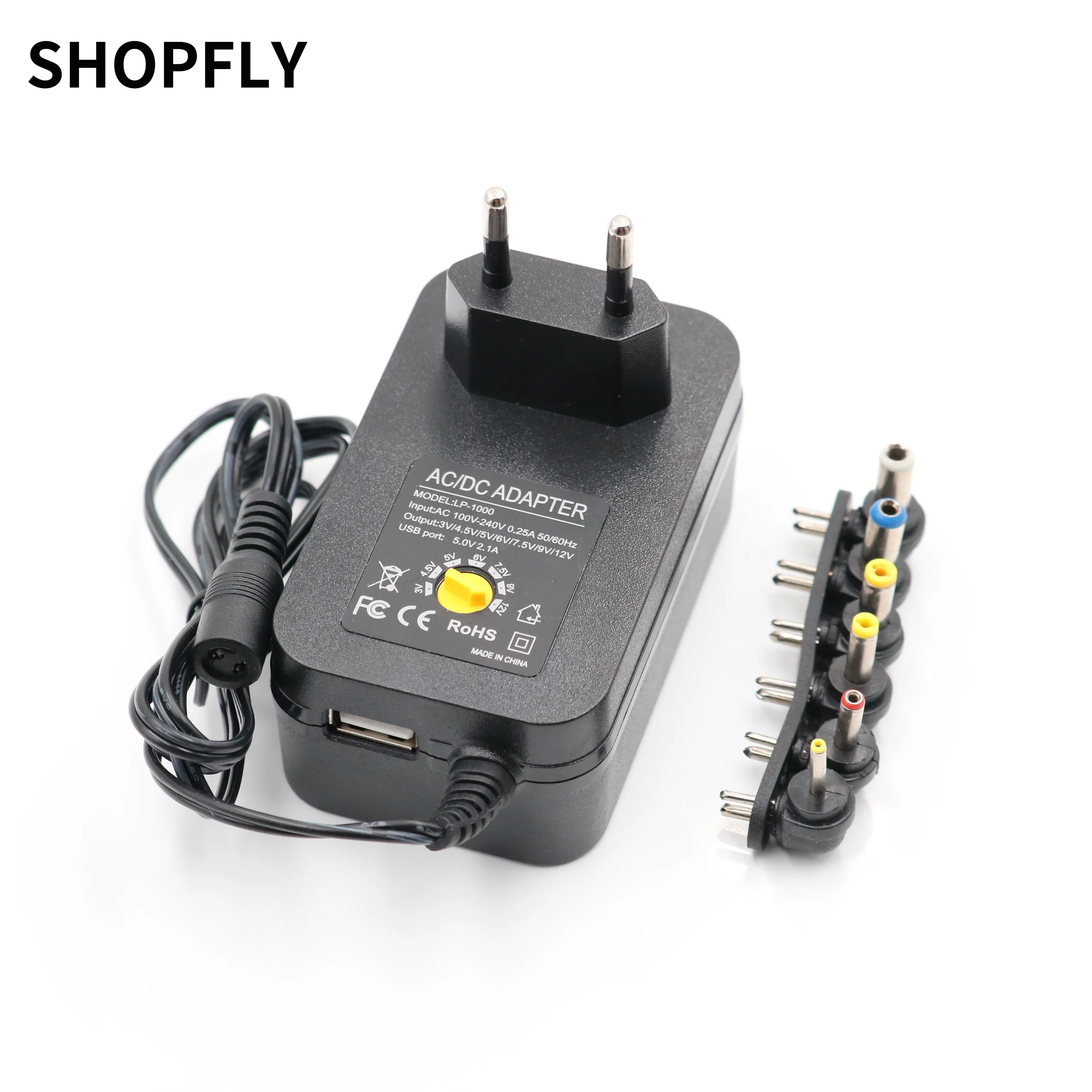 Универсальное зарядное устройство с 6 вилками 3 в 4 5 В 9 12 постоянного