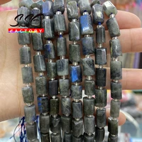 8x11mm faceted natural grey labradorite stone beads cylinder loose spacer beads for jewelry making diy bracelet accessories 15