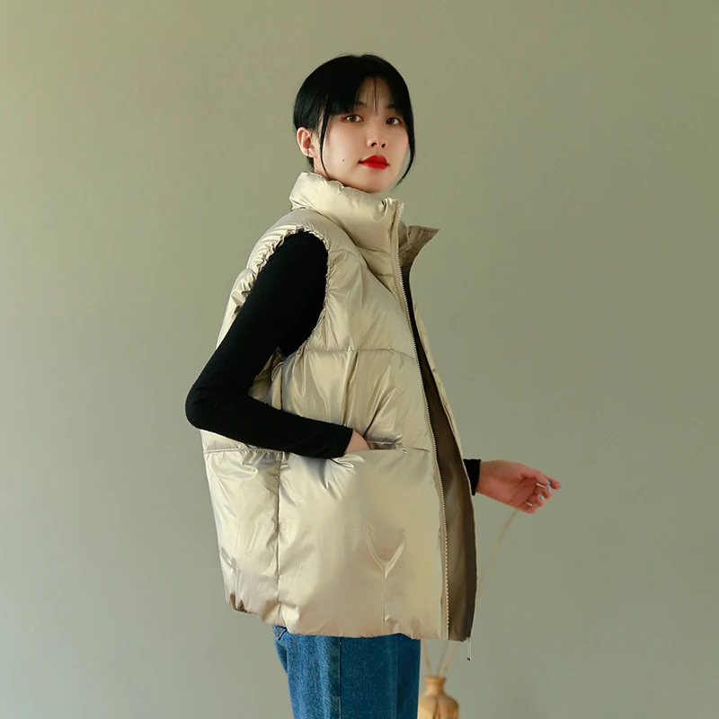 

Женский Длинный жилет с карманами alмертk, осенне-зимний теплый пуховик из хлопка, водолазка, жилеты без рукавов, женский наряд с подкладкой