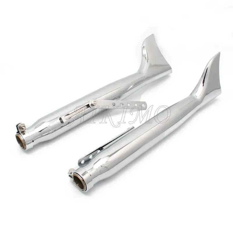 

Chrome Motorcycle Fish Tail Style Exhaust Pipe Universal For Harley Bobbers Chopper Cafe Racer Vintage Silencer