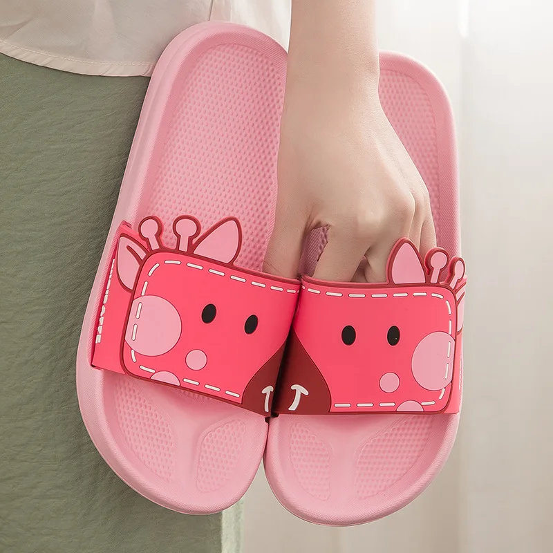 Женские тапочки Сезон лето Нескользящие домашние Тапочки для ванной Милые