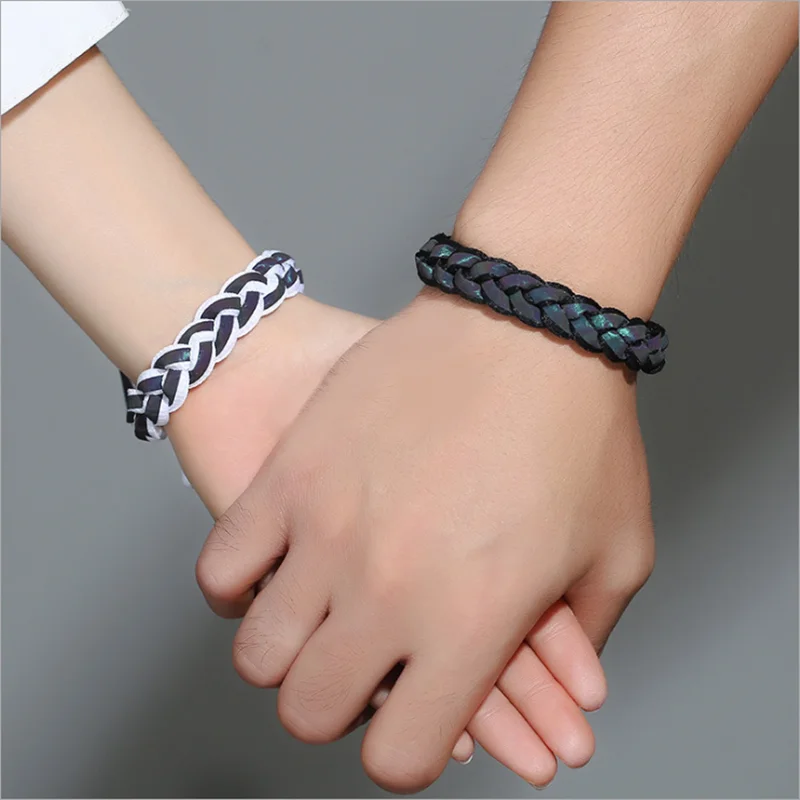 Голографический светоотражающий браслет с маленьким львом персиковым сердечком