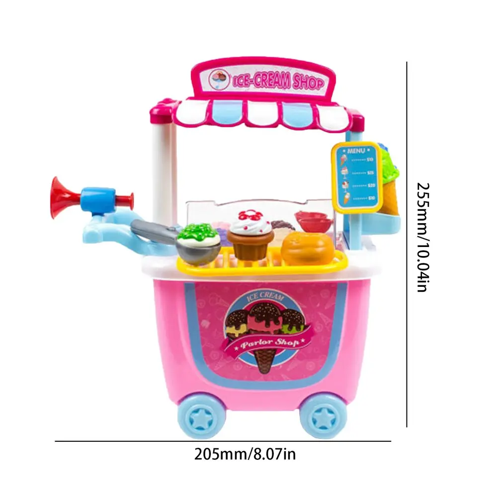 

Ice Cream Sweet Shop Cart Shop Toy Pretend Play Set Children Kids Set Role Play Set Children's Educational Toy