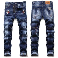 european mens dsquared2 zipper ripped for male skinny pants mens denim trousers top quality slim pencil jeans