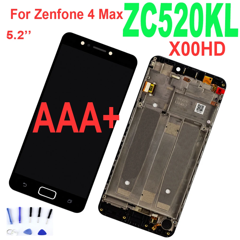 ЖК-дисплей 5,2 дюйма для Asus Zenfone 4 Max ZC520 ZC520KL X00HD, дигитайзер сенсорного экрана в сборе, Замена с рамкой