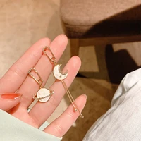 %e2%80%8bzdmxjl fashion women earring pin star moon asymmetric long tassels dangle earrings for women jewely gifts pandora 925 original