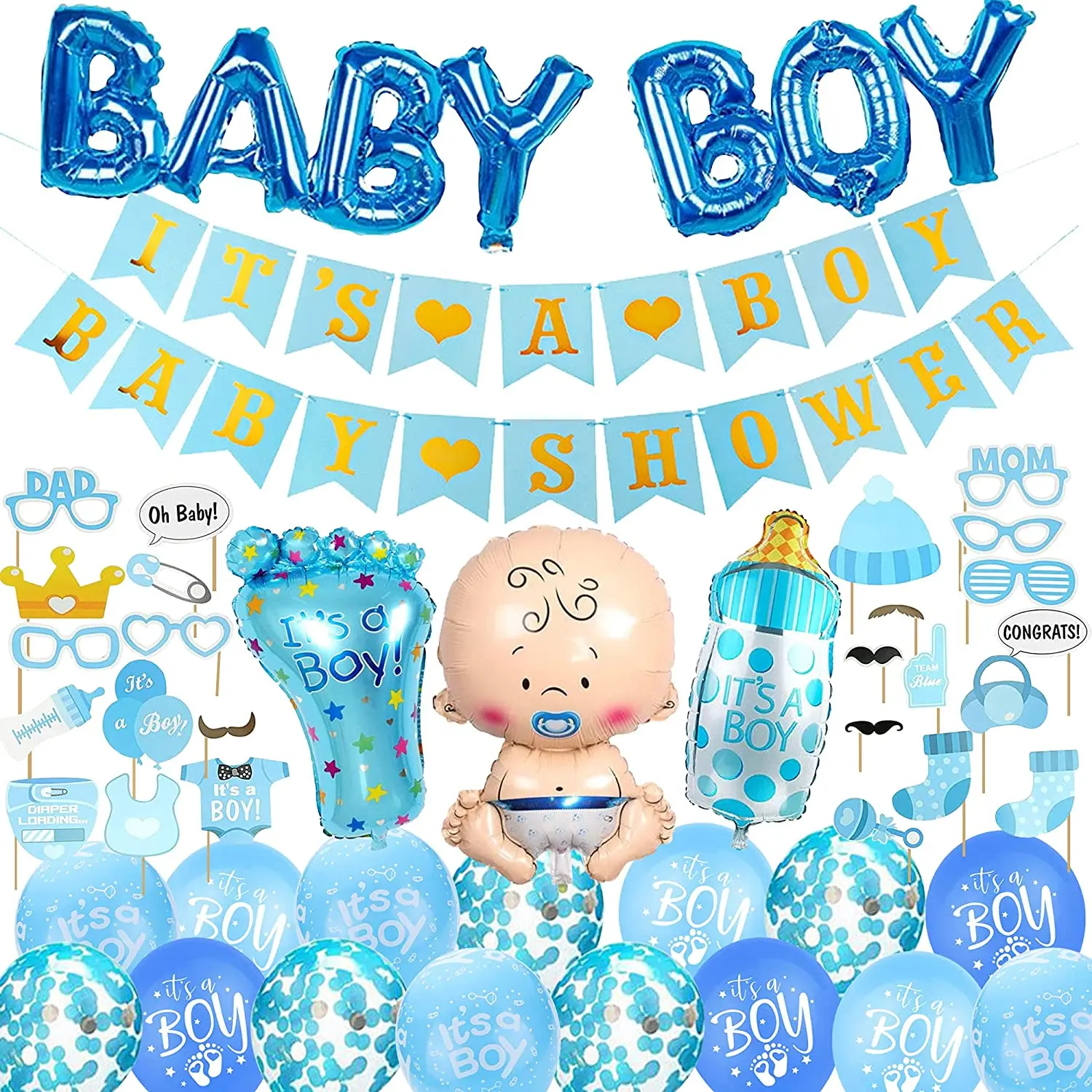 

Baby Shower Party Decoration Baby Milk Bottle Aluminum Film Balloon It Is A Boy/Girl Banner Gender Display Party Photo Props