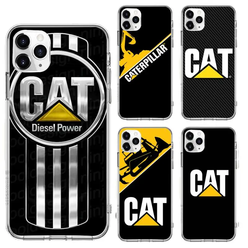 

CAT Excavator Caterpillars Phone Case For Clear-Iphone 5 5s se 6 6s 7 8 11 12 X Xs Xr Pro Plus Max Mini Cover