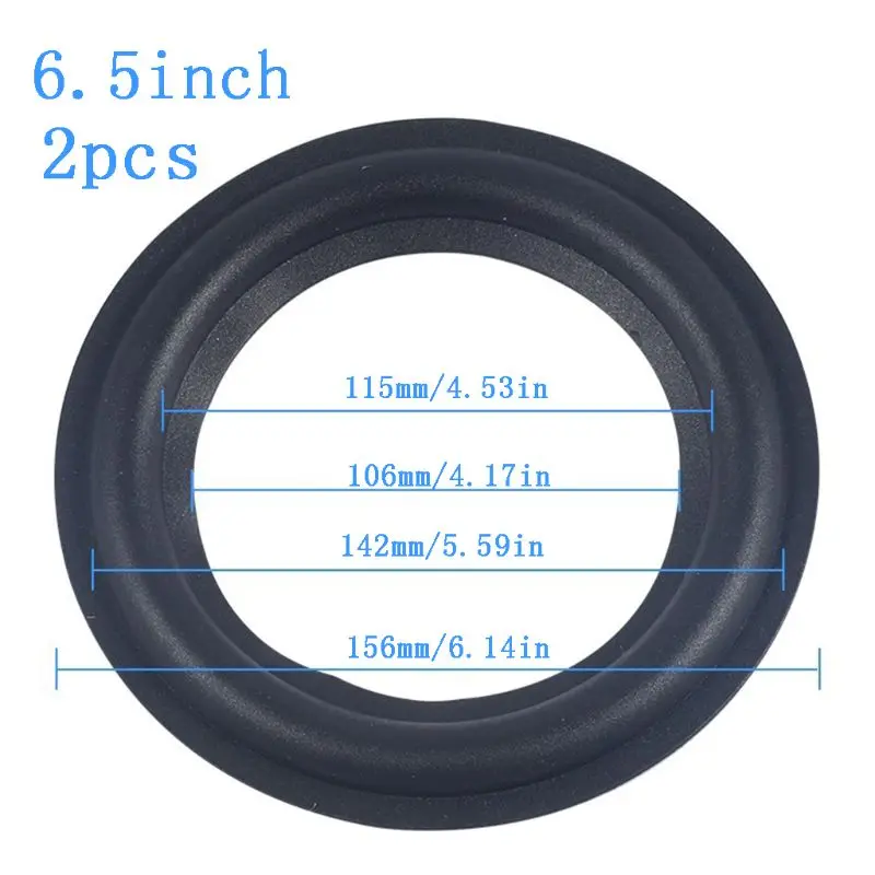 

4/5/6.5/8/10/12\" Elastic Rubber Ring Speaker Surround Repair Foam Woofer Edge WXTA