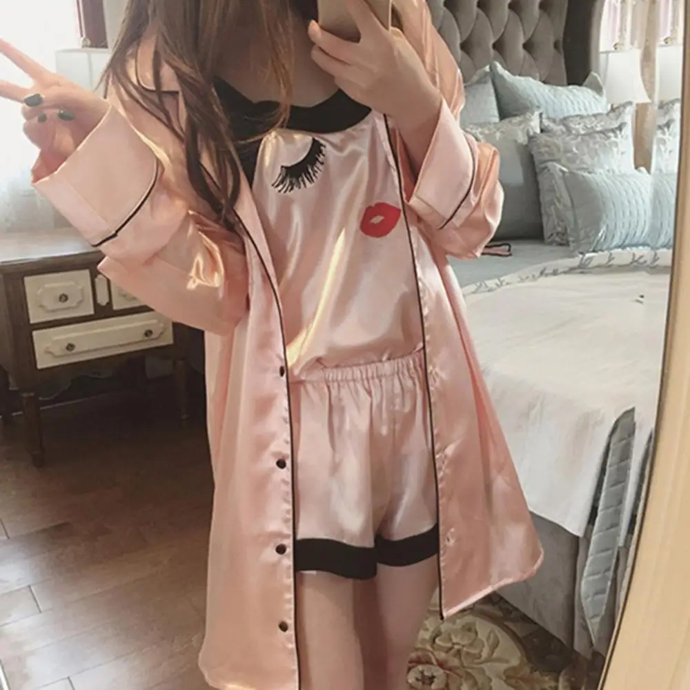 

Комплект из 4 предметов женская летняя Пижама 2021 Топ Шорты наряды сексуальные и очаровательные женские пижамы повседневные пижамы для отды...