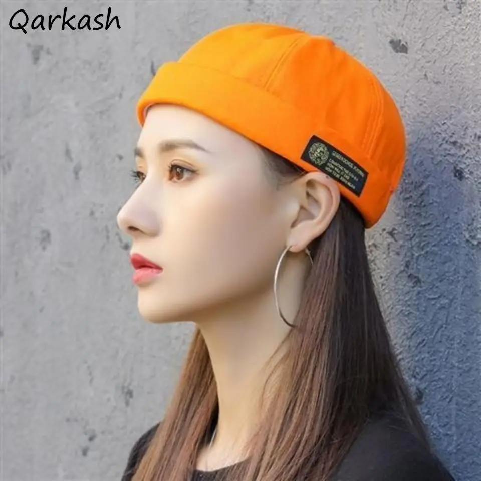 

Skullies Women Unisex Streetwear Chic Fashion Harajuku Melon Cap Skullcap New Vintage Beanie All-match Spring Summer Casual Ins