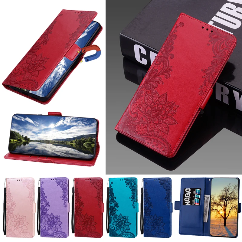 

Lace Flower Flip Leather Case For Samsung Galaxy S21 FE S20 Ultra S30 Plus S20FE S 21 20Plus 21Ultra 5G Floral Book Wallet Cover