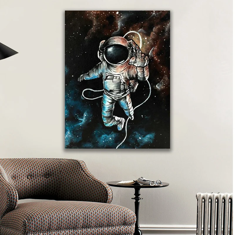 

Astronaut Space Dreaming Stars Limit Oil Painting Canvas Wall Pictures for Living Room Posters and Prints Home Decor
