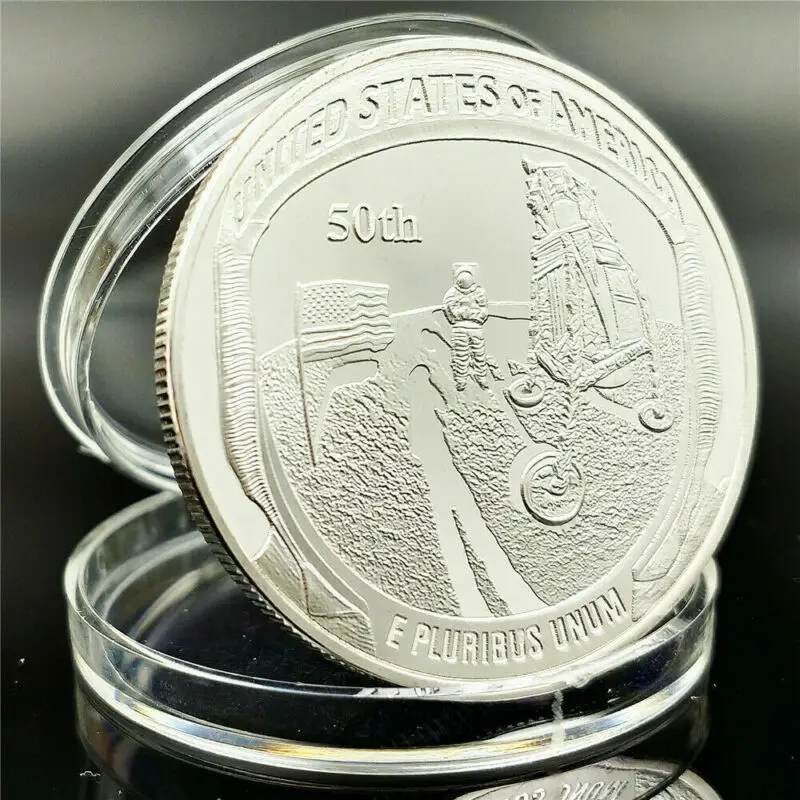 Аполлон 11 на Луне серебро памятная монета в подарок коллекция Ретро Медь для 2019