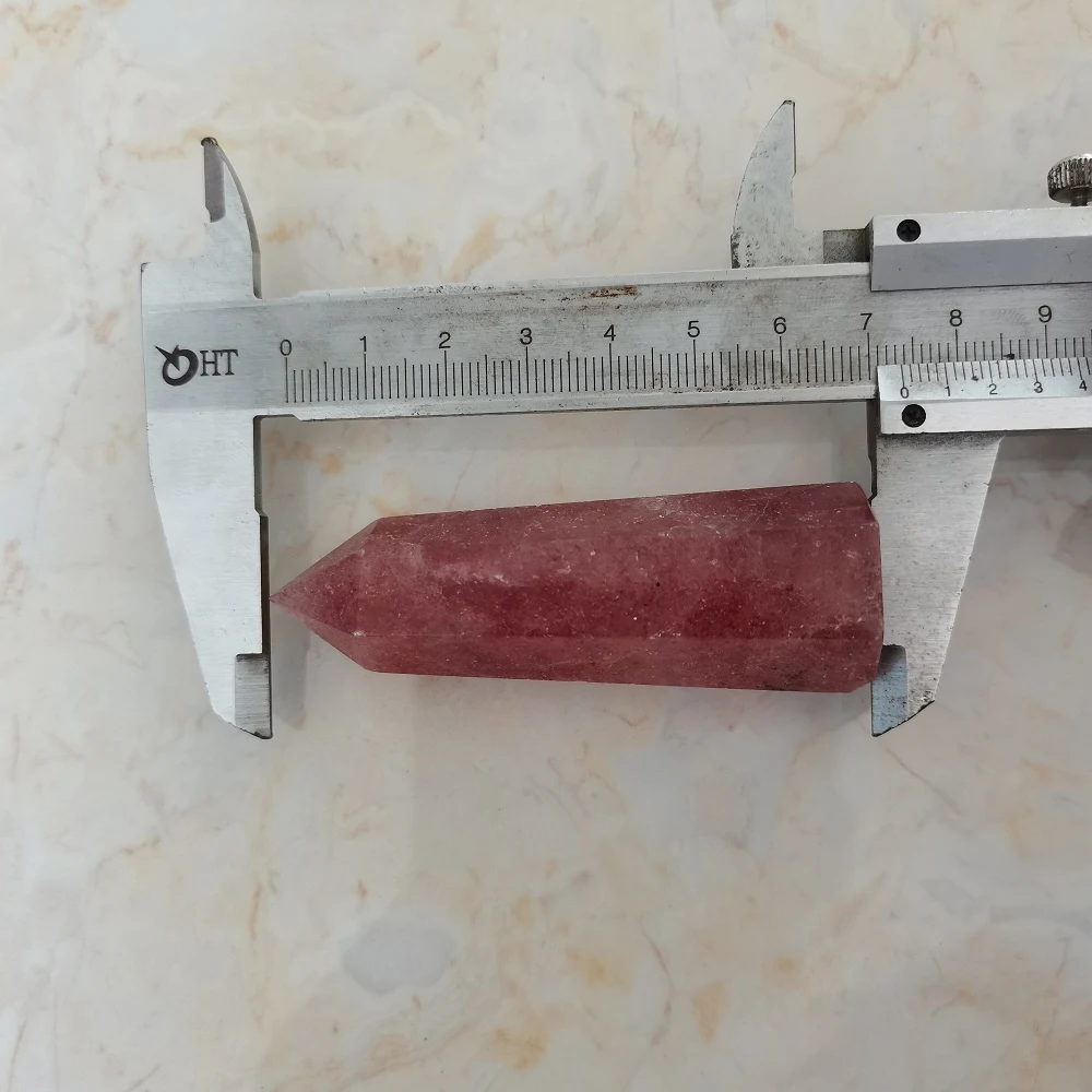 

Natural Strawberry Crystal Wand Hexagonal Column Crystal Point Tower Tower point reiki Healing