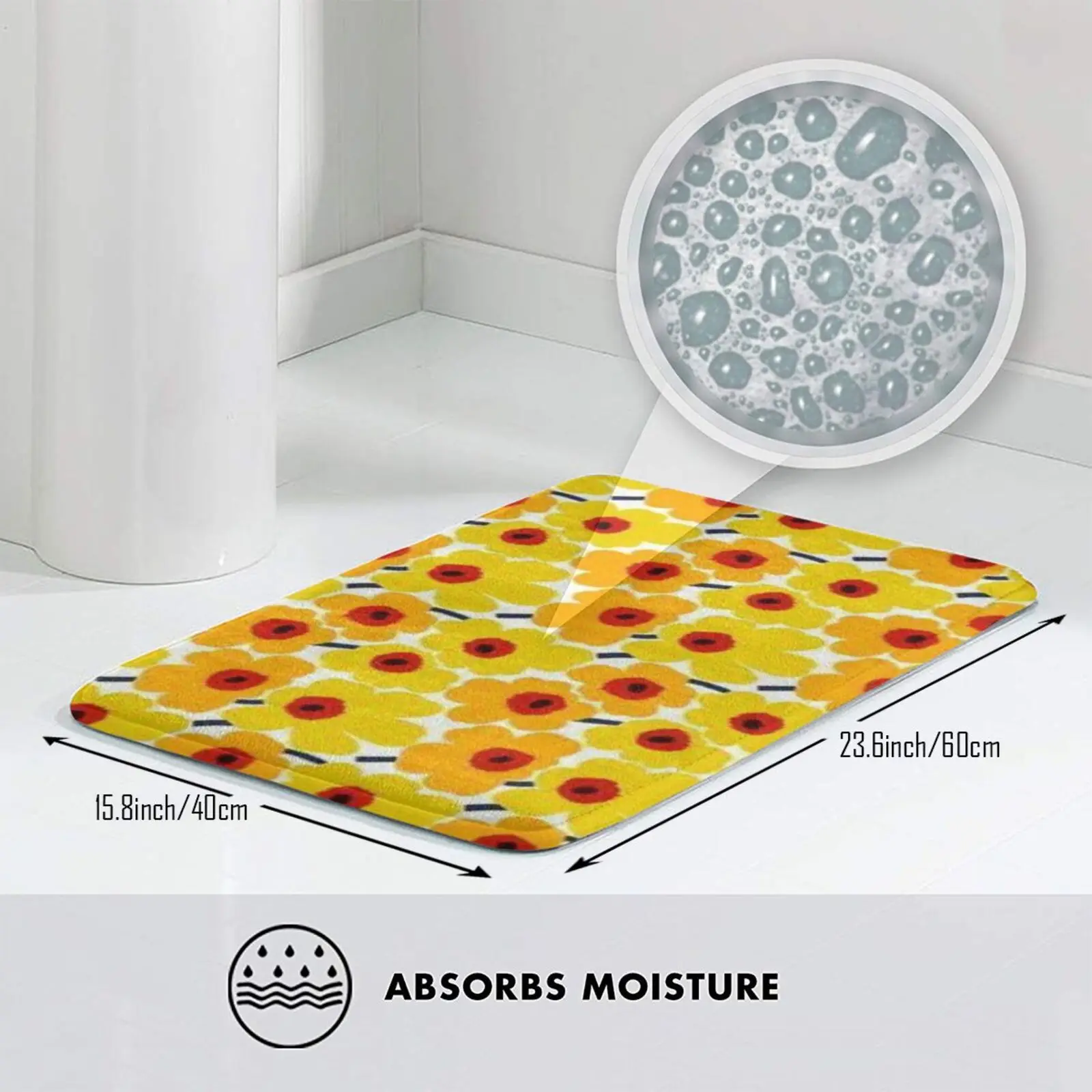 Коврик с цветочным дизайном мягкий нескользящий коврик белый скандинавский