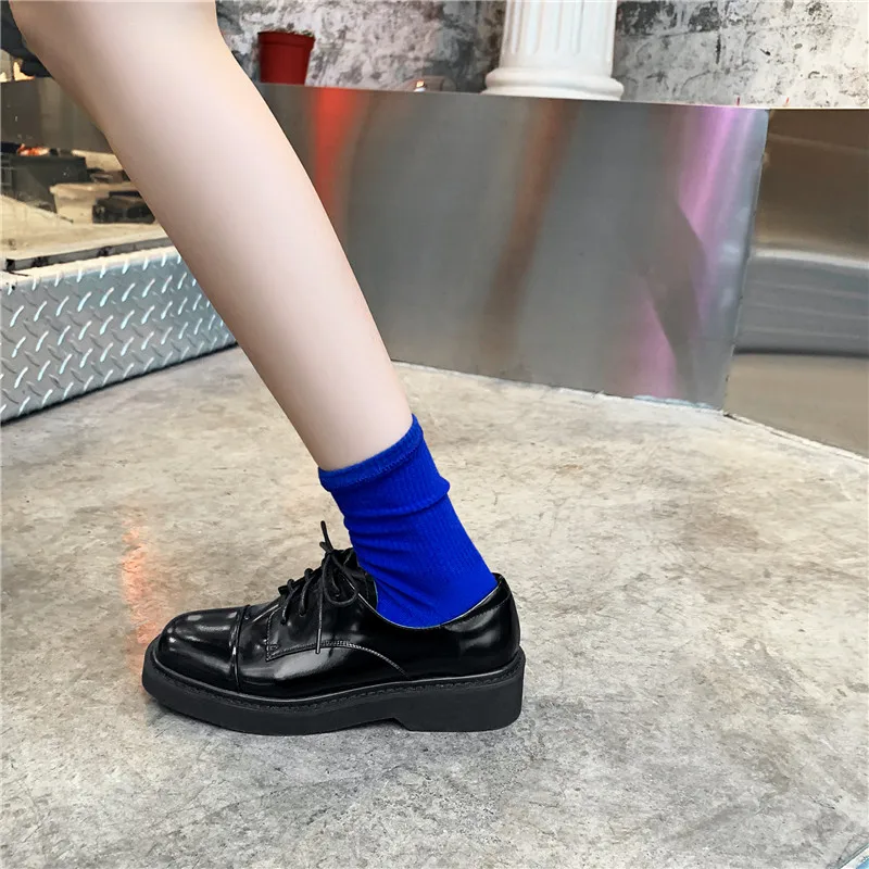 

FEDONAS Cross Tied Shoes For Women Genuine Leather Chunky Heels Shoes Woman Heels 2021 Newest Working Party Women's Shoes