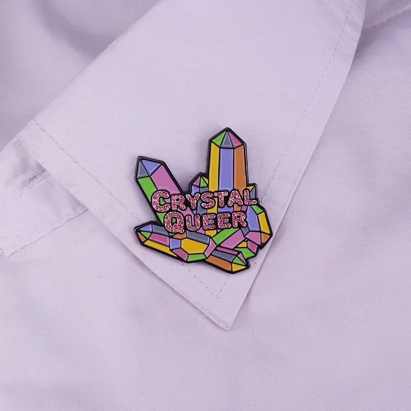 LGBT Pride Crystal Gem Enamel Pin | Украшения и аксессуары